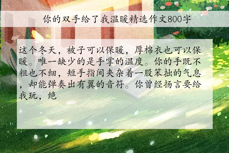 你的双手给了我温暖精选作文800字