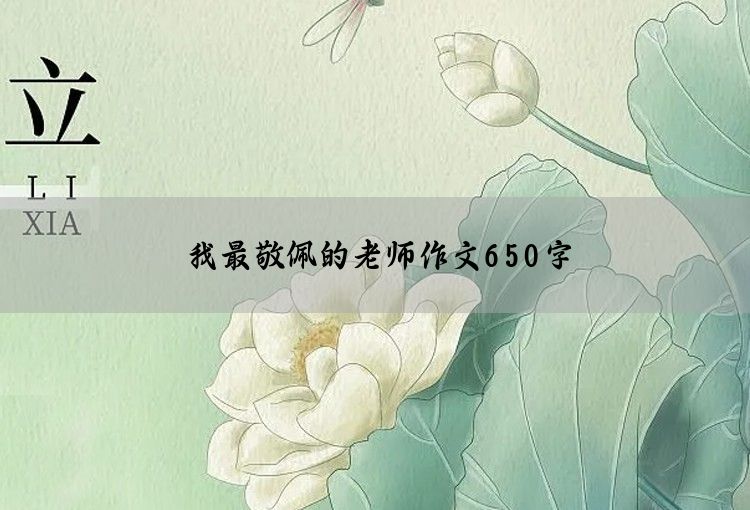 我最敬佩的老师作文650字