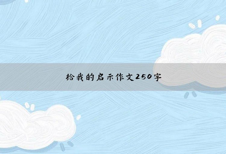 给我的启示作文250字