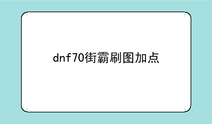 dnf70街霸刷图加点