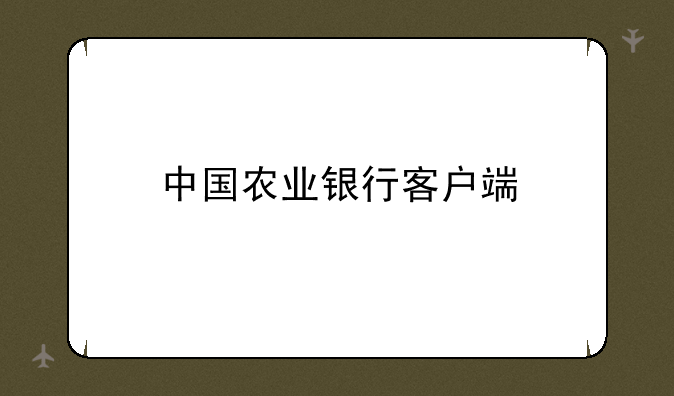 中国农业银行客户端