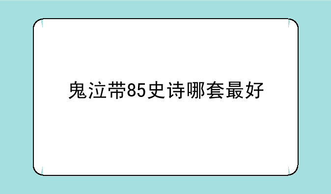 鬼泣带85史诗哪套最好