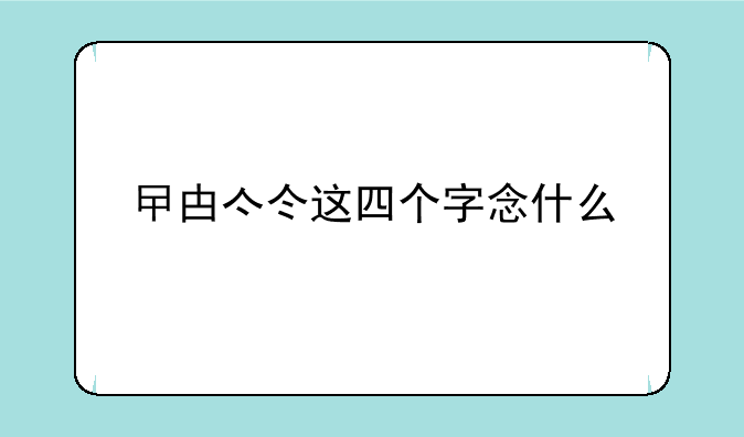 曱甴亽仒这四个字念什么