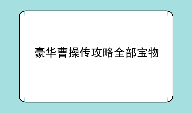 豪华曹操传攻略全部宝物