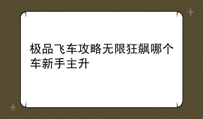 极品飞车攻略无限狂飙哪个车新手主升